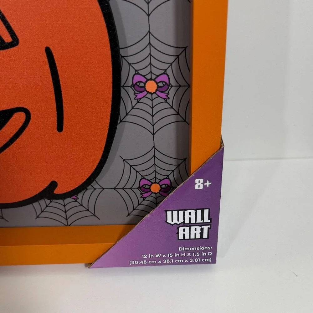 Hello Kitty  Sanrio Halloween Wall Art Set 2pc Witch Broom Pumpkin 12x15 New